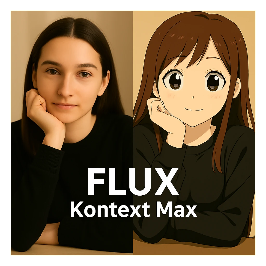 same similar image but chnage the text to "Flux Kontext Max" sticker