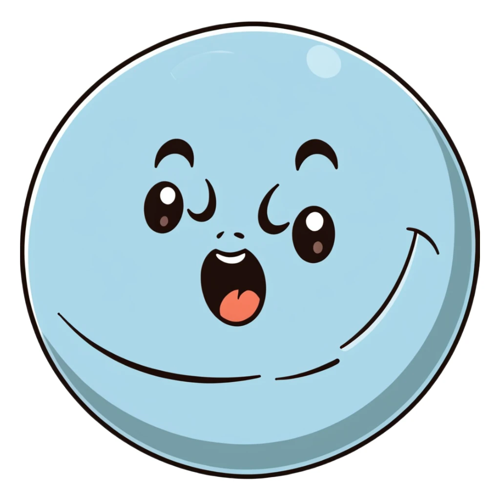 full moon with a yawning sleepy face and droopy eyes sticker