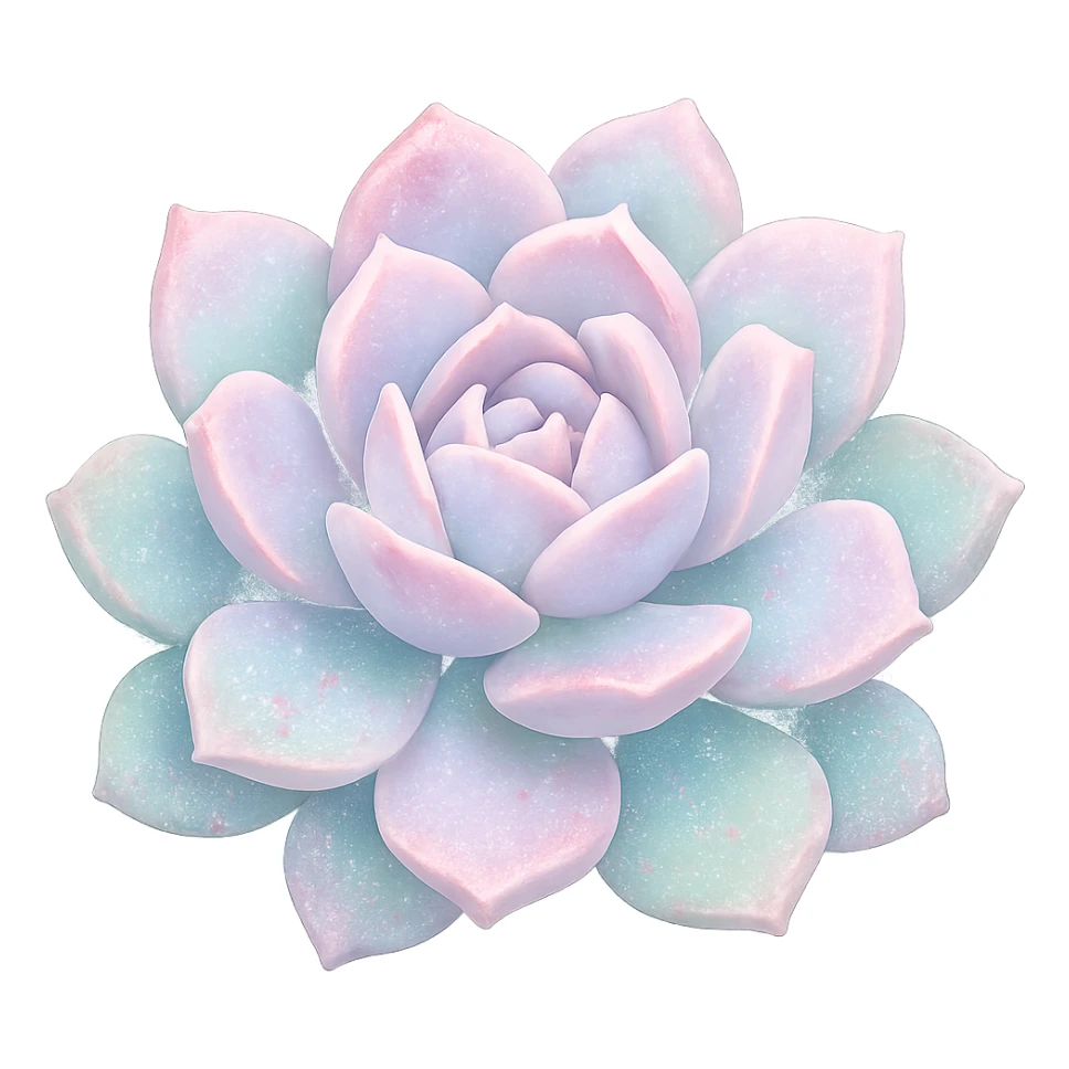 sparkly pastel succulent plant sticker