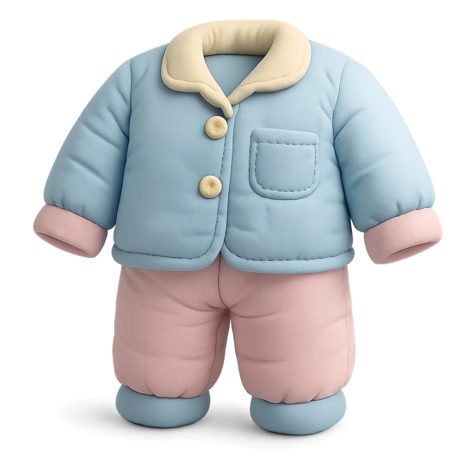 cute cushion style illustration of pajamas, soft and plush, pastel colors sticker