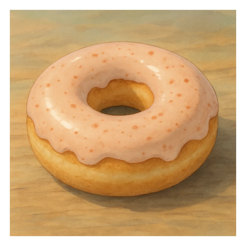 donut, detailed, soft colors, ghibli style sticker