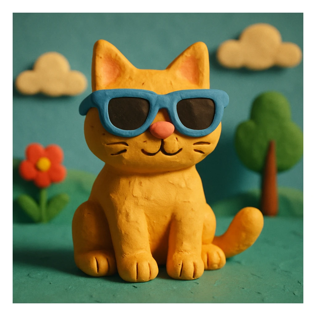 cat wearing sunglasses sticker