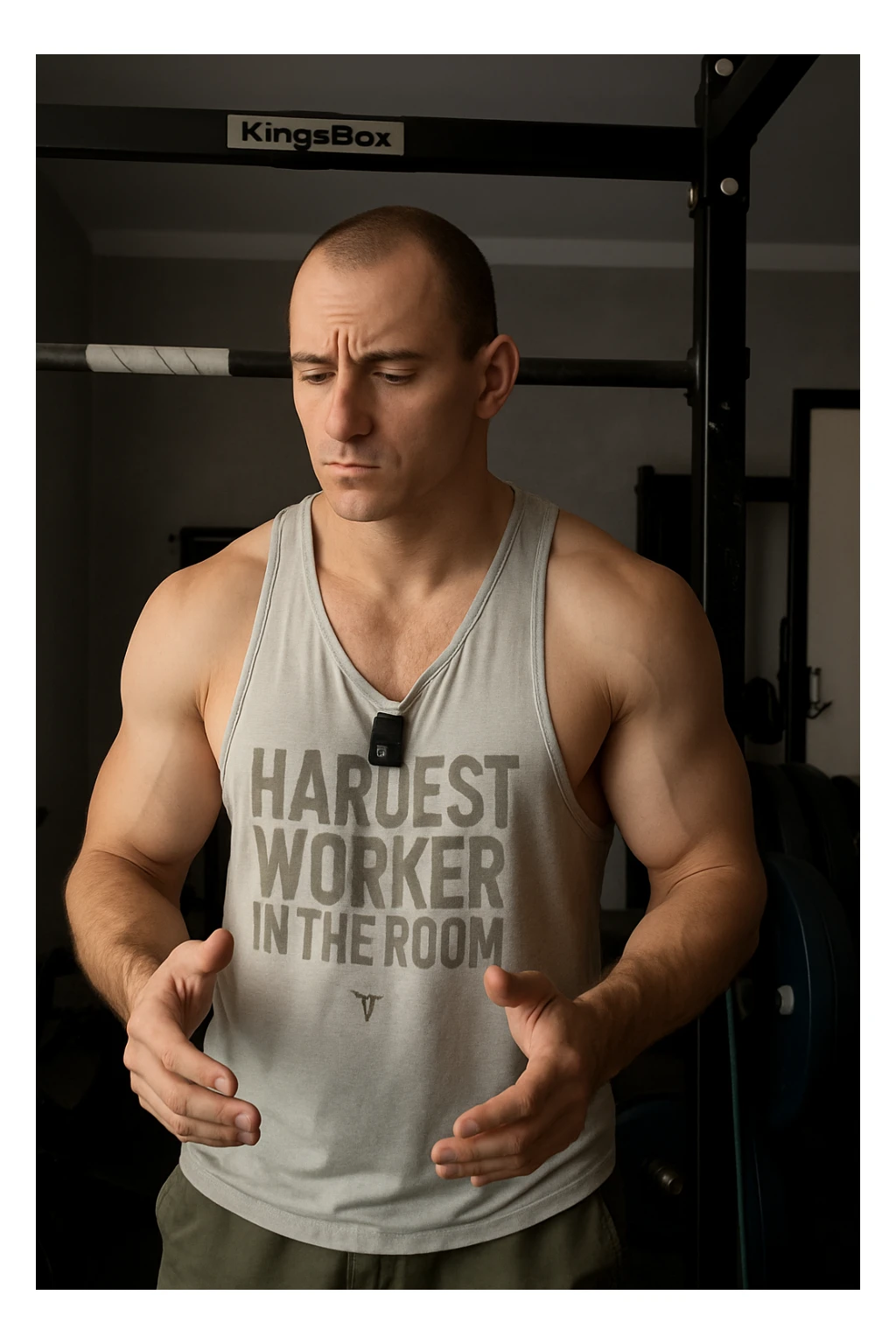 Uomo che si allena e sta cercando di capire quanta intensità mettere sticker