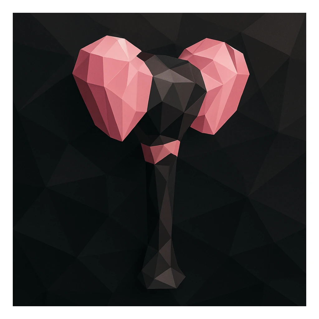 BLACKPINK-inspired object, black and pink colors, faceted and modern geometric design sticker