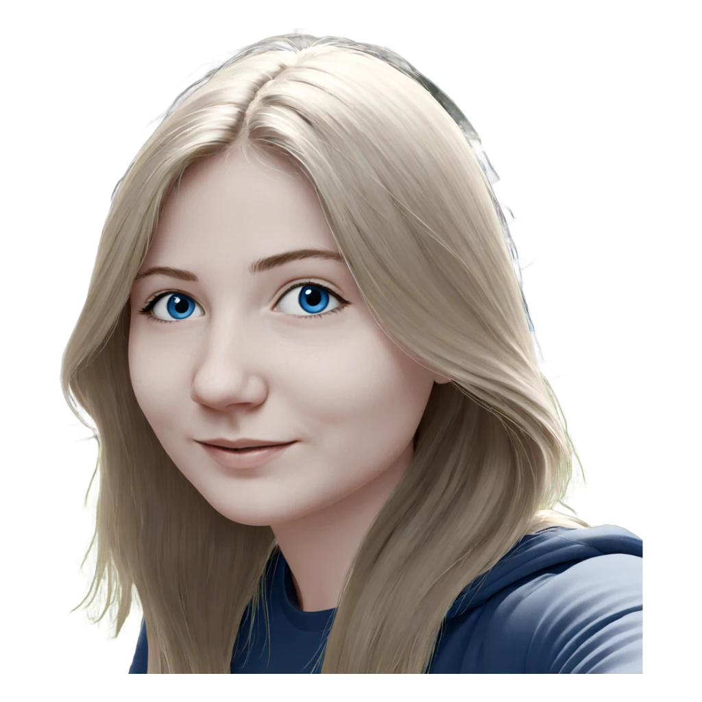 smiling girl with blue eyes sticker