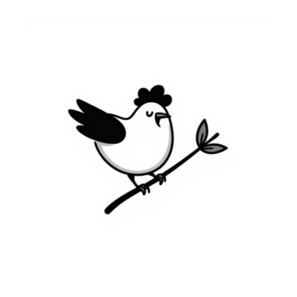 bird with a body like a garlic bulb, hand drawn doodle style sticker