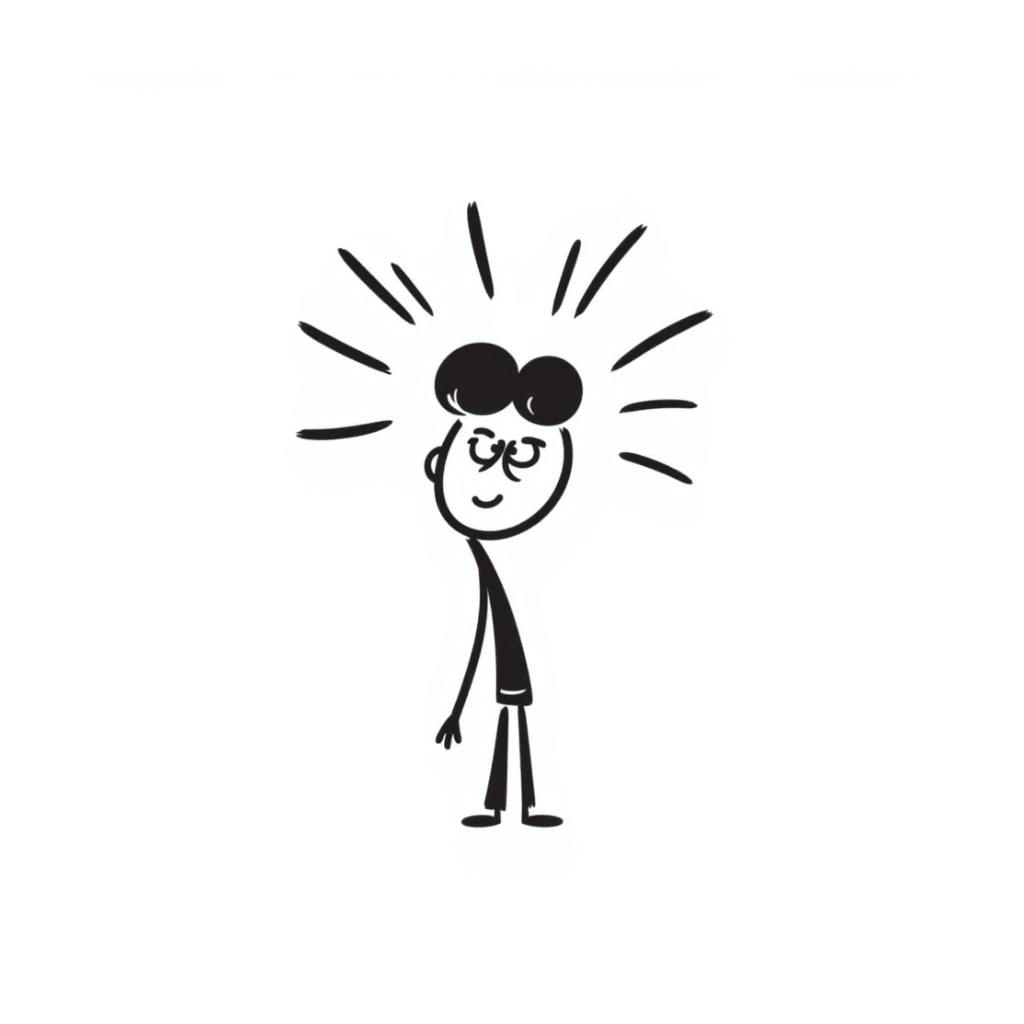 stick figure with bent neck and whiplash lines sticker