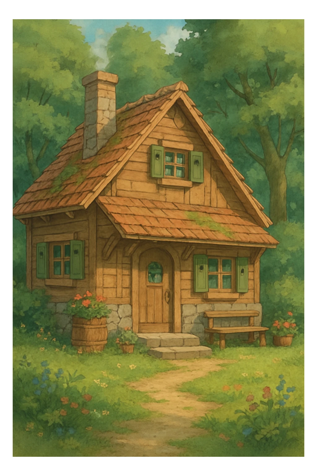 cozy cabin house sticker