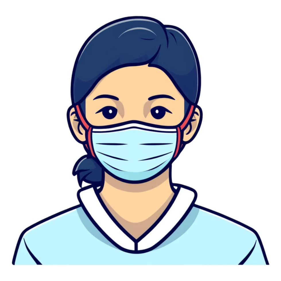 disposable surgical face mask for covid protection, isolated sticker