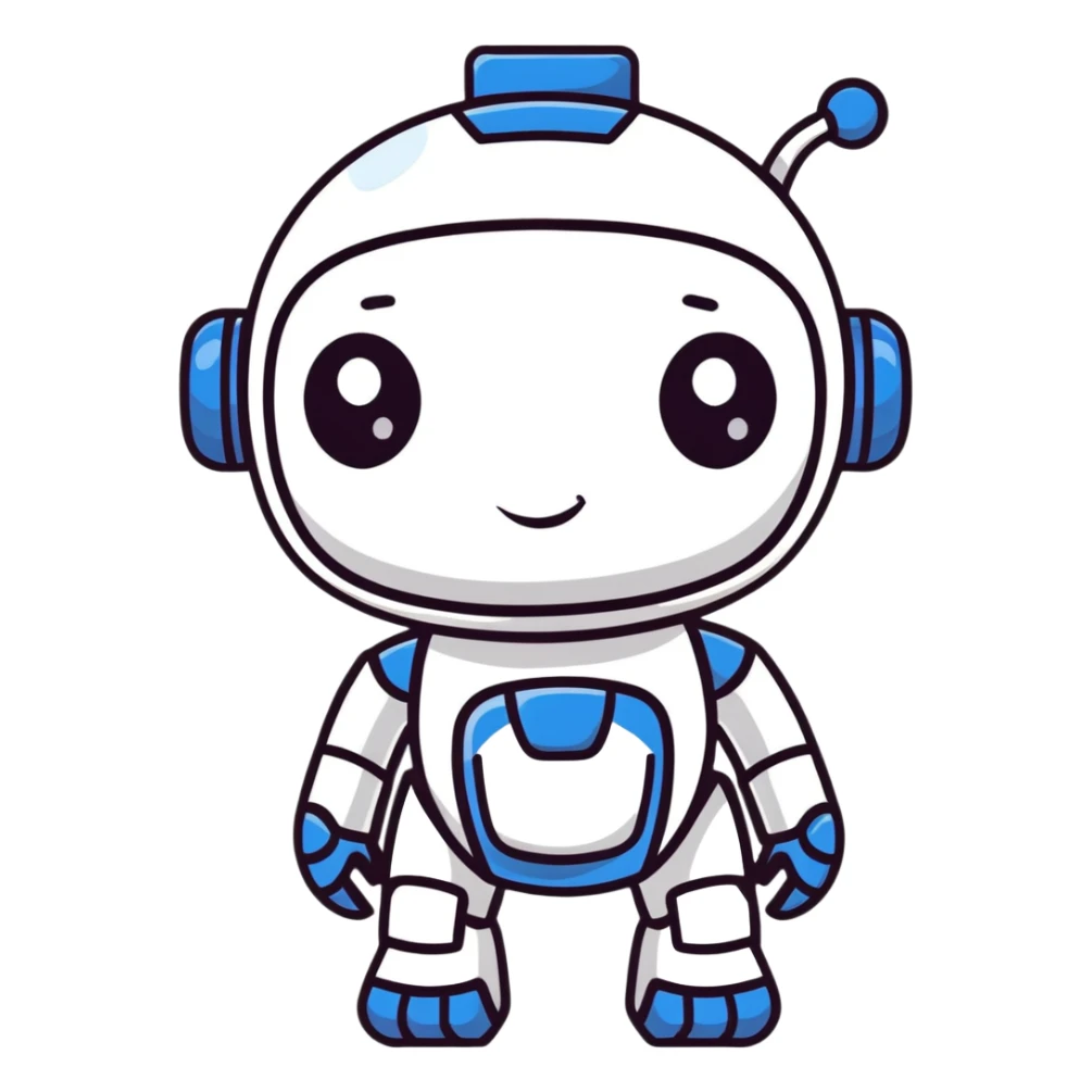 cute GIR robot from Invader Zim with big eyes and happy smile sticker