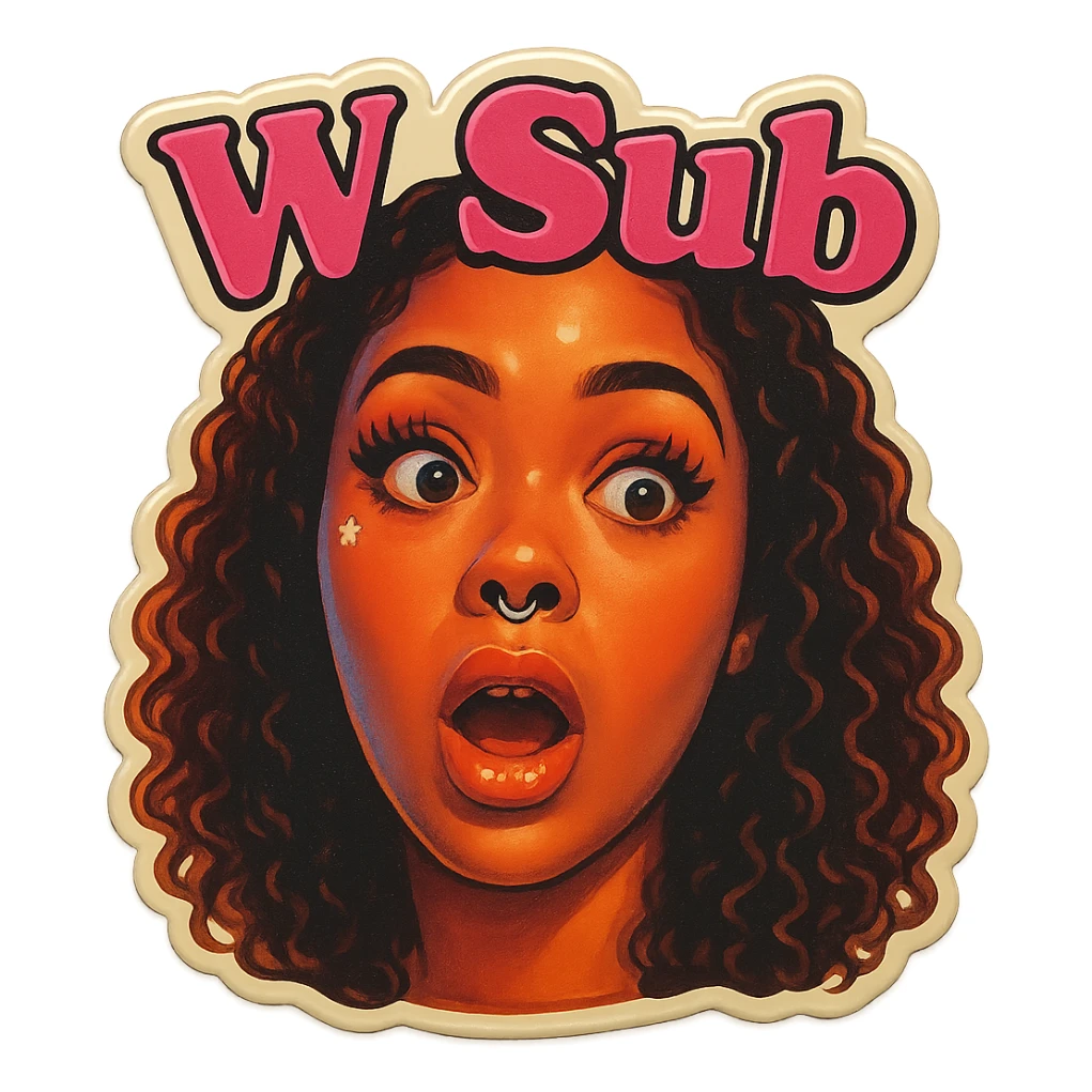Surprised 
add the words W Sub in pink  sticker