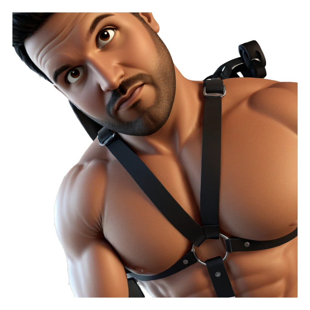 muscular male in harness sticker