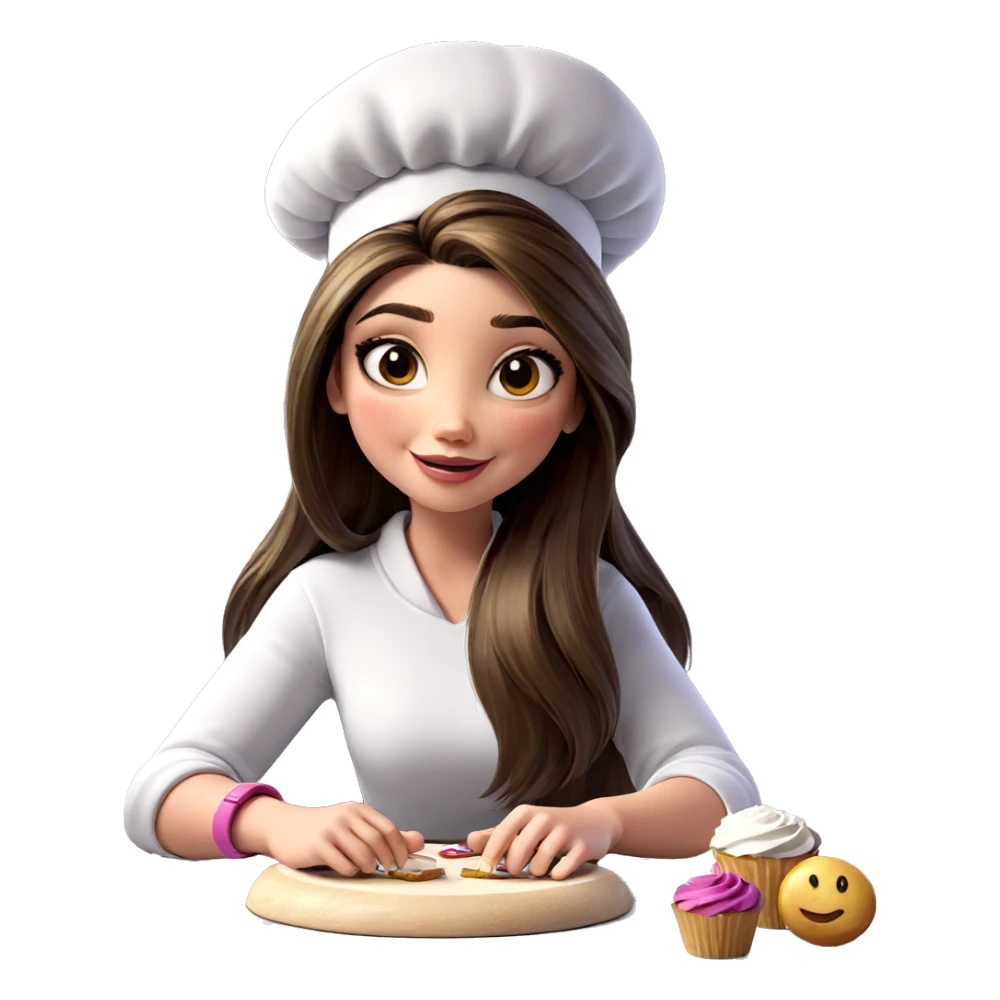 smiling girl with cupcake indoors sticker