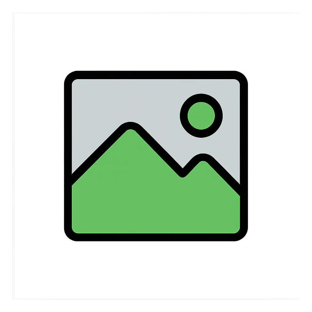 minimal image placeholder emoji with green and gray color accent, icon style sticker