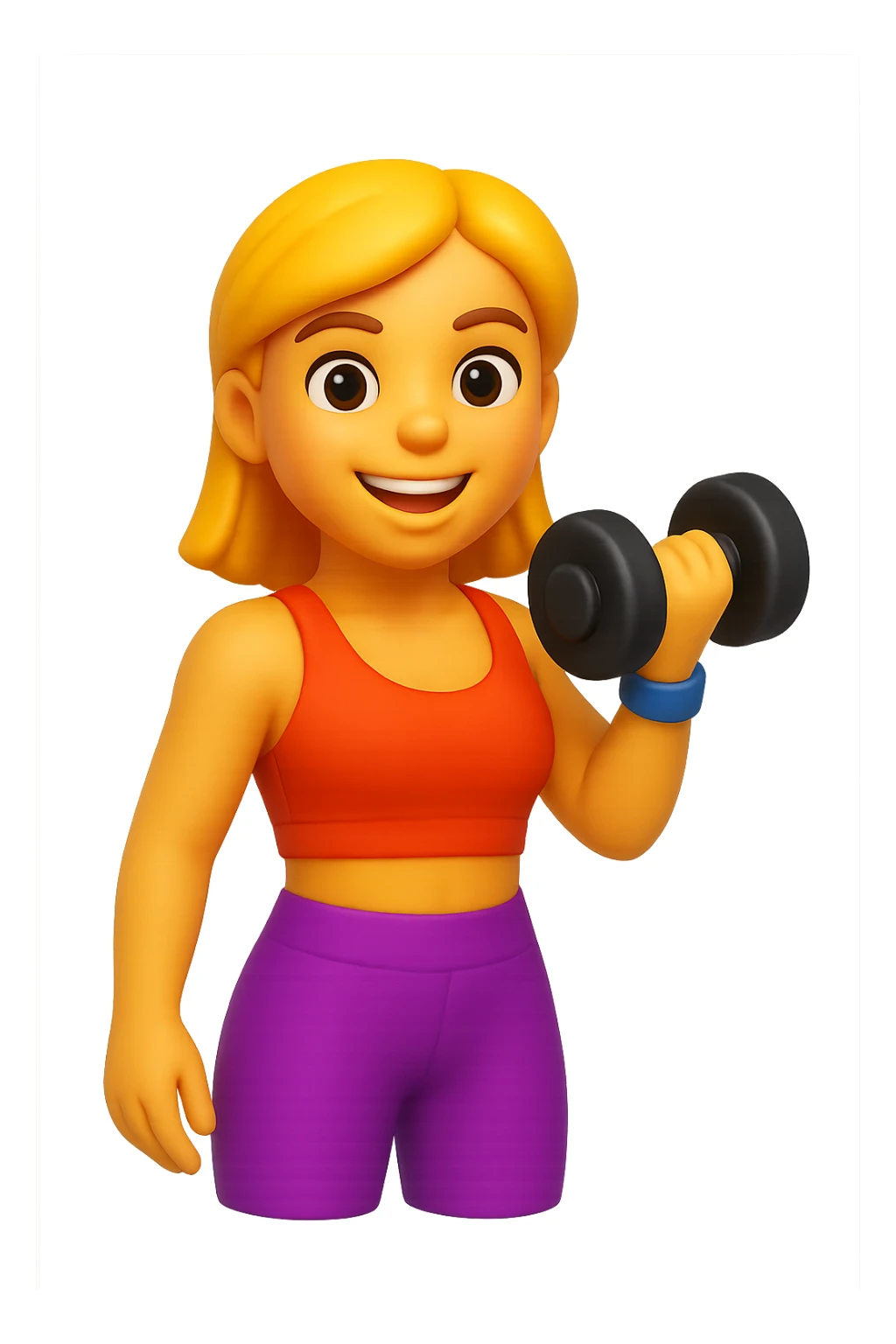 emoji 3d stile iphone che rappresenta una personal trainer donna 3d sticker