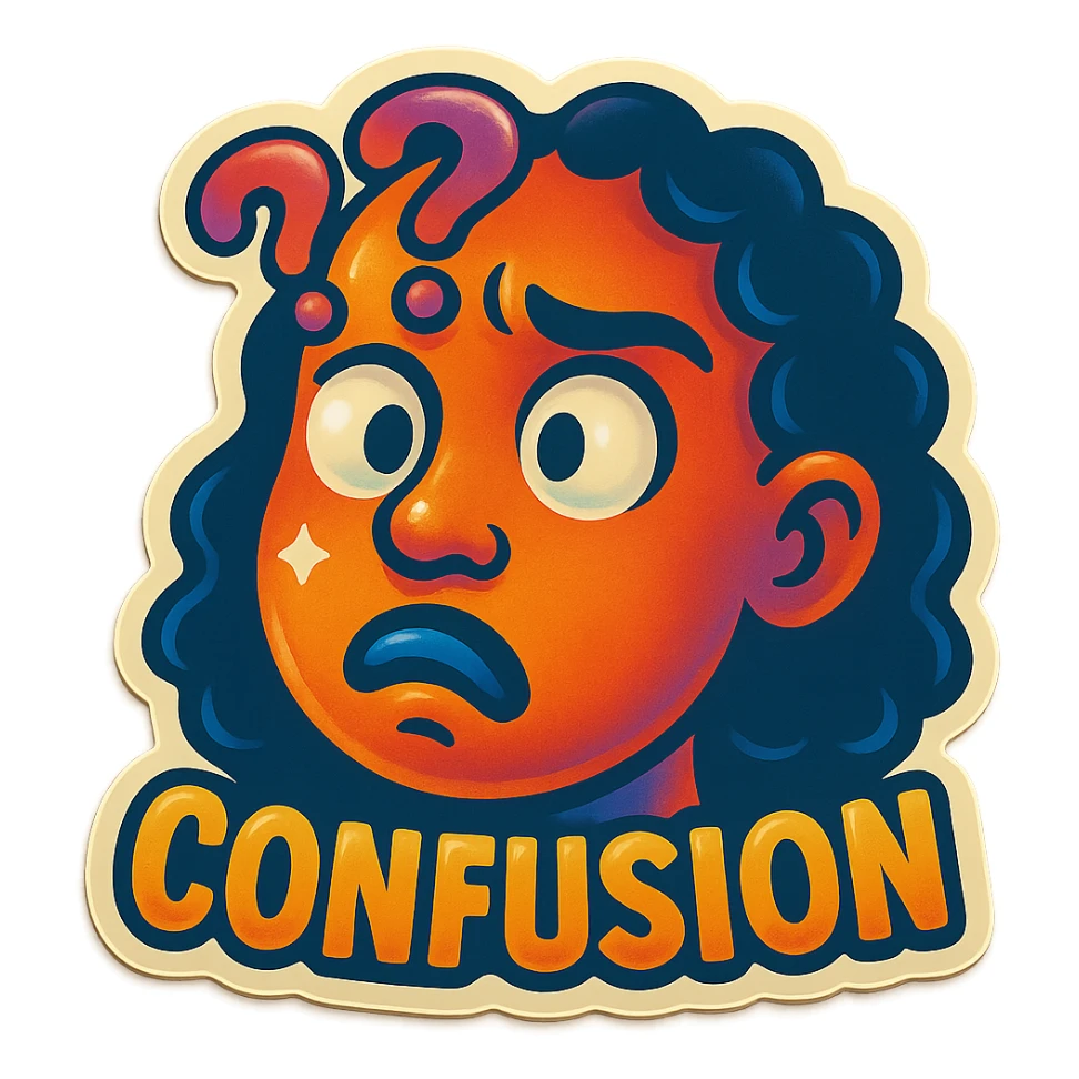 confusion 
 sticker