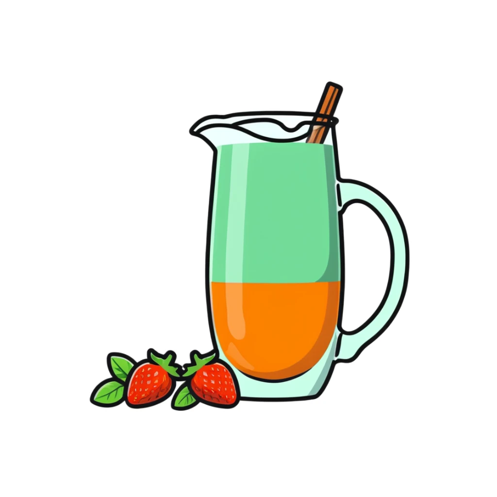 strawberry mint water next to cinnamon and orange water sticker