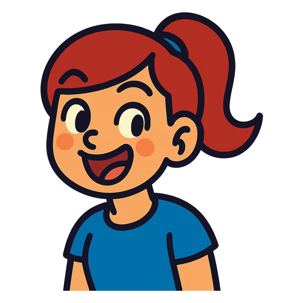 personalized cartoon avatar with playful expression sticker