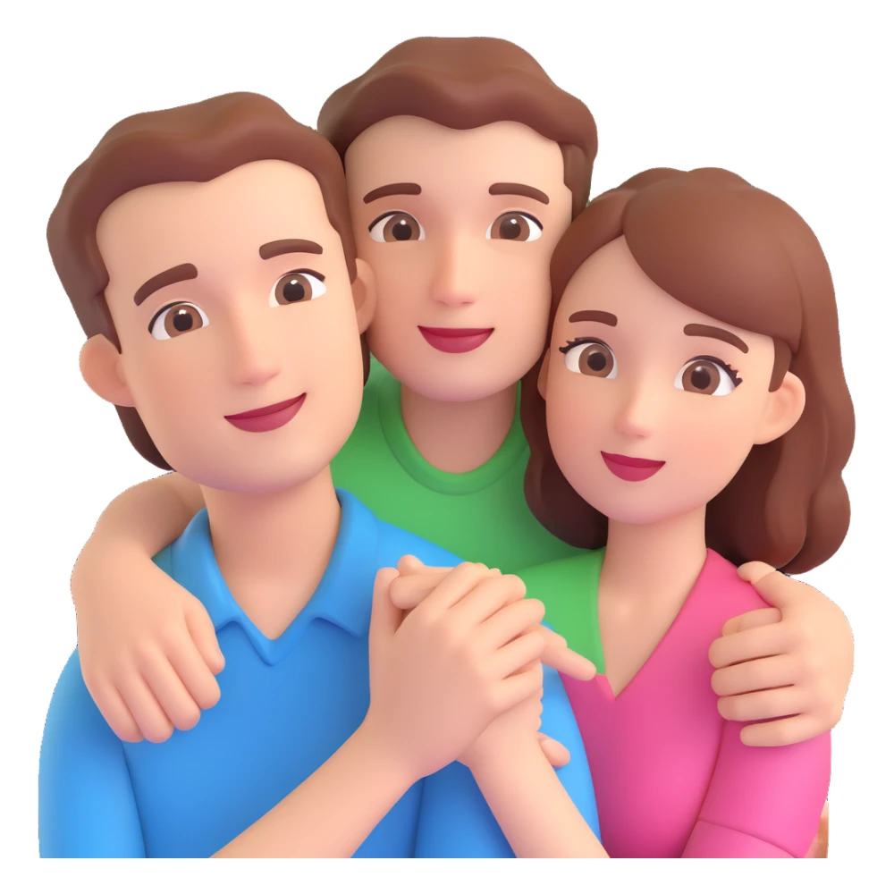 couple posing, close up pose, living room background sticker