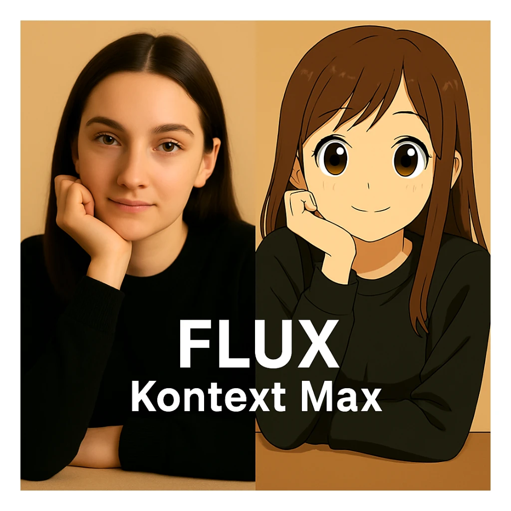 same similar image but chnage the text to "Flux Kontext Max" sticker