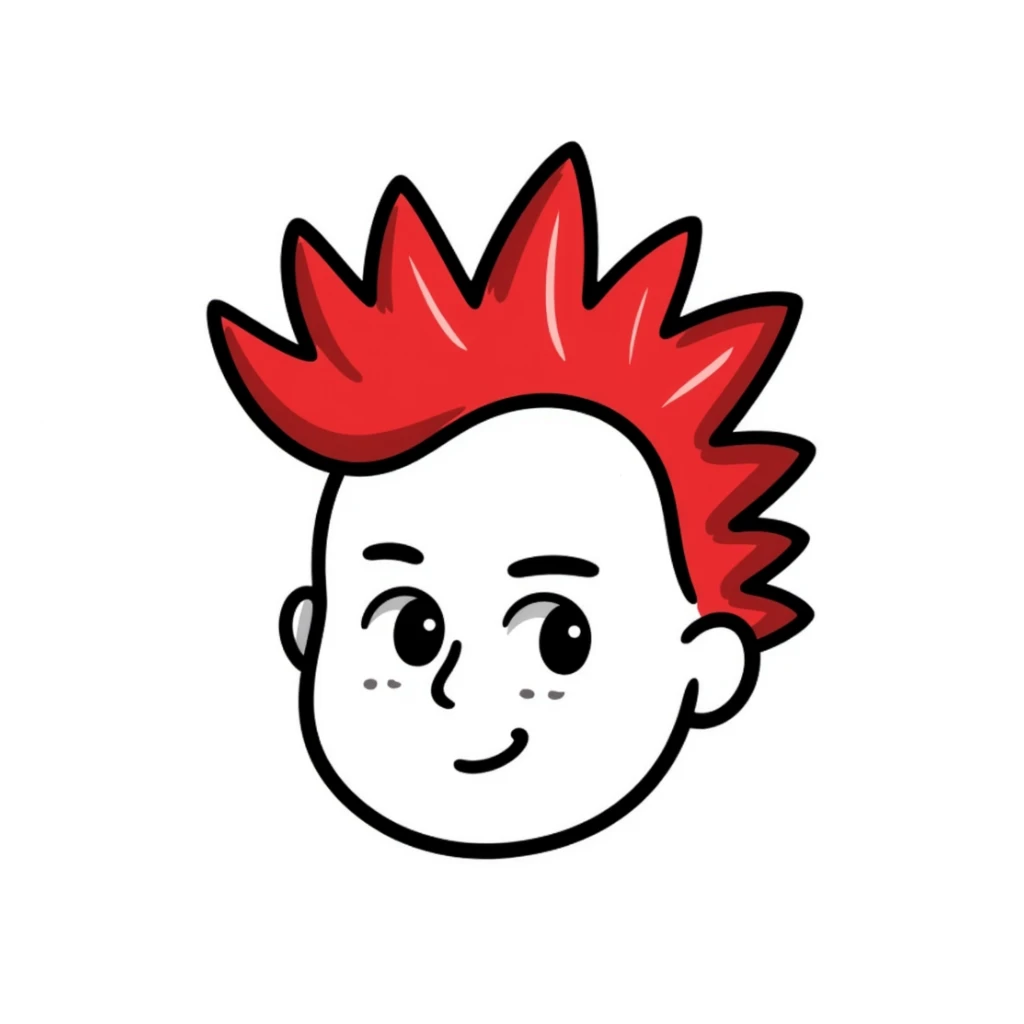 red punk mohawk emoji sticker