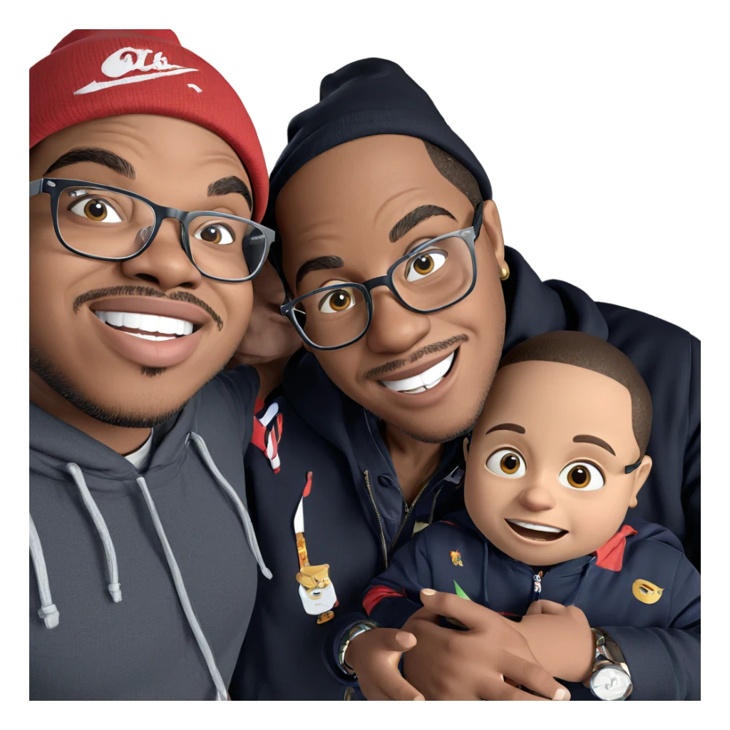 boys with hats and glasses sticker