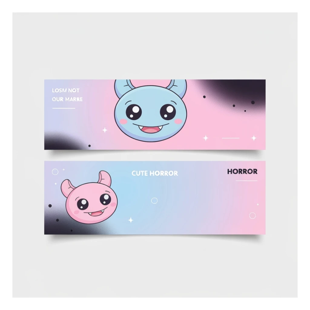 pastel horror banner, cute, expressive, minimal, new variation 2 sticker