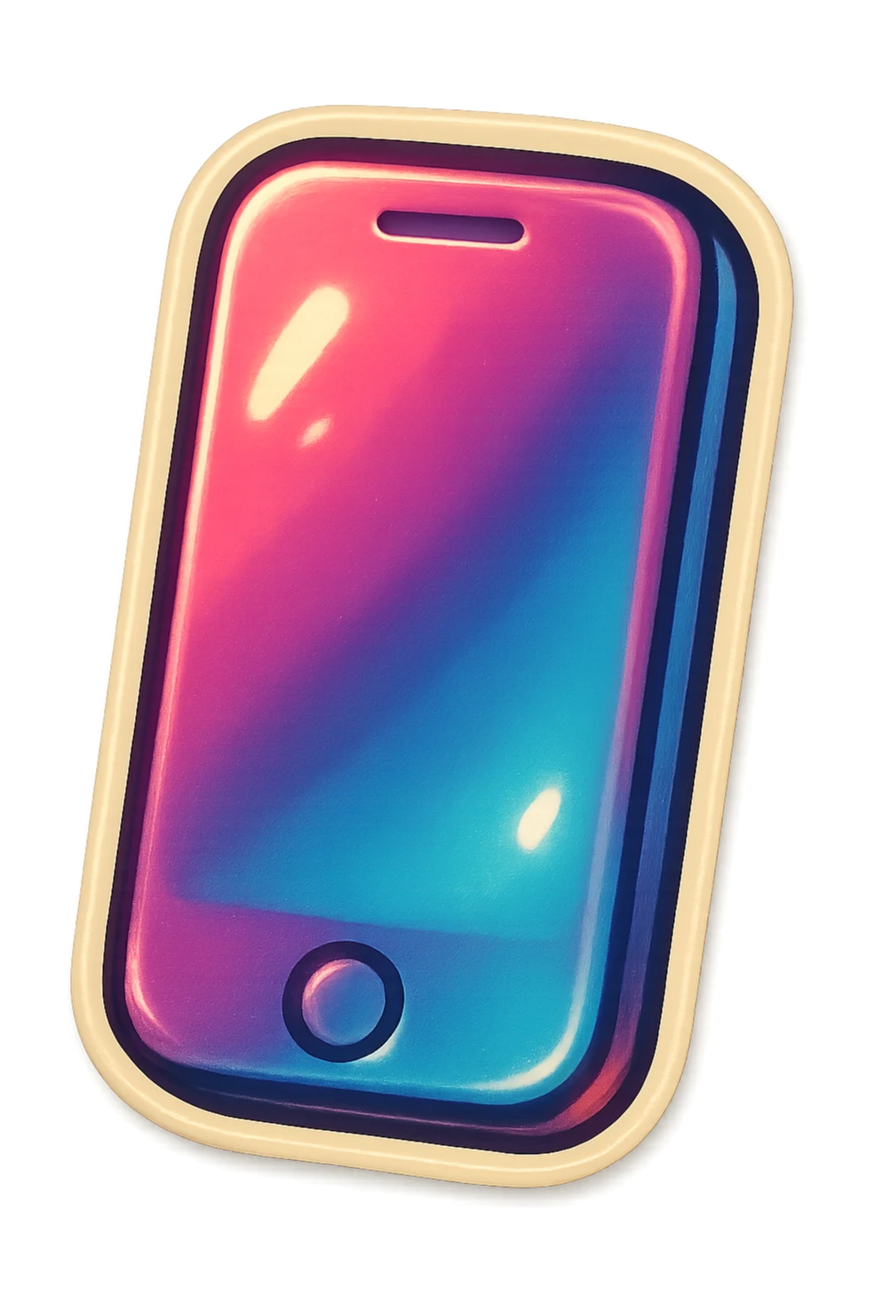 A smartphone sticker in retro stickers style, with a vintage design and a retro vibe sticker