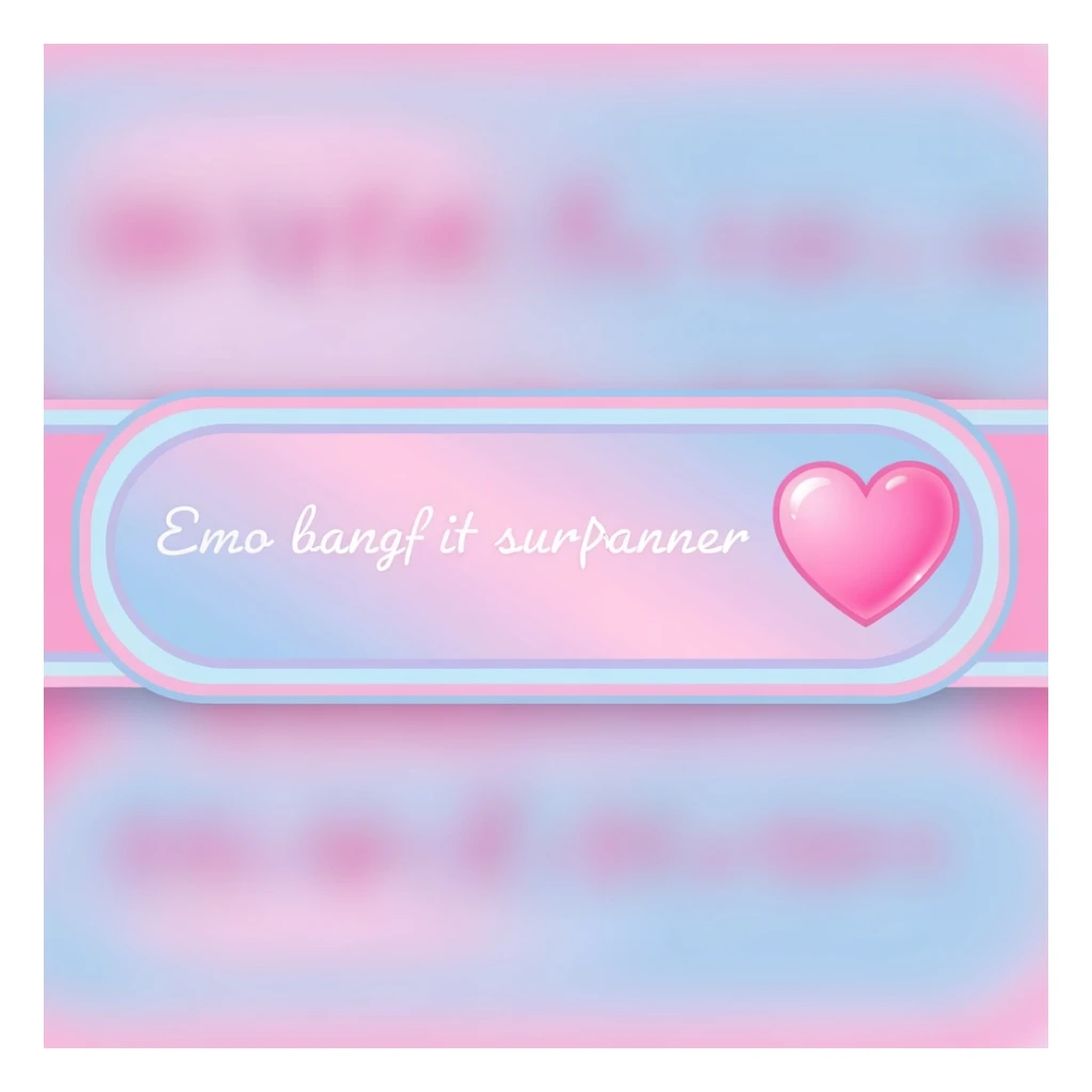 pastel emo banner with a heart accent, cute, expressive, minimal sticker