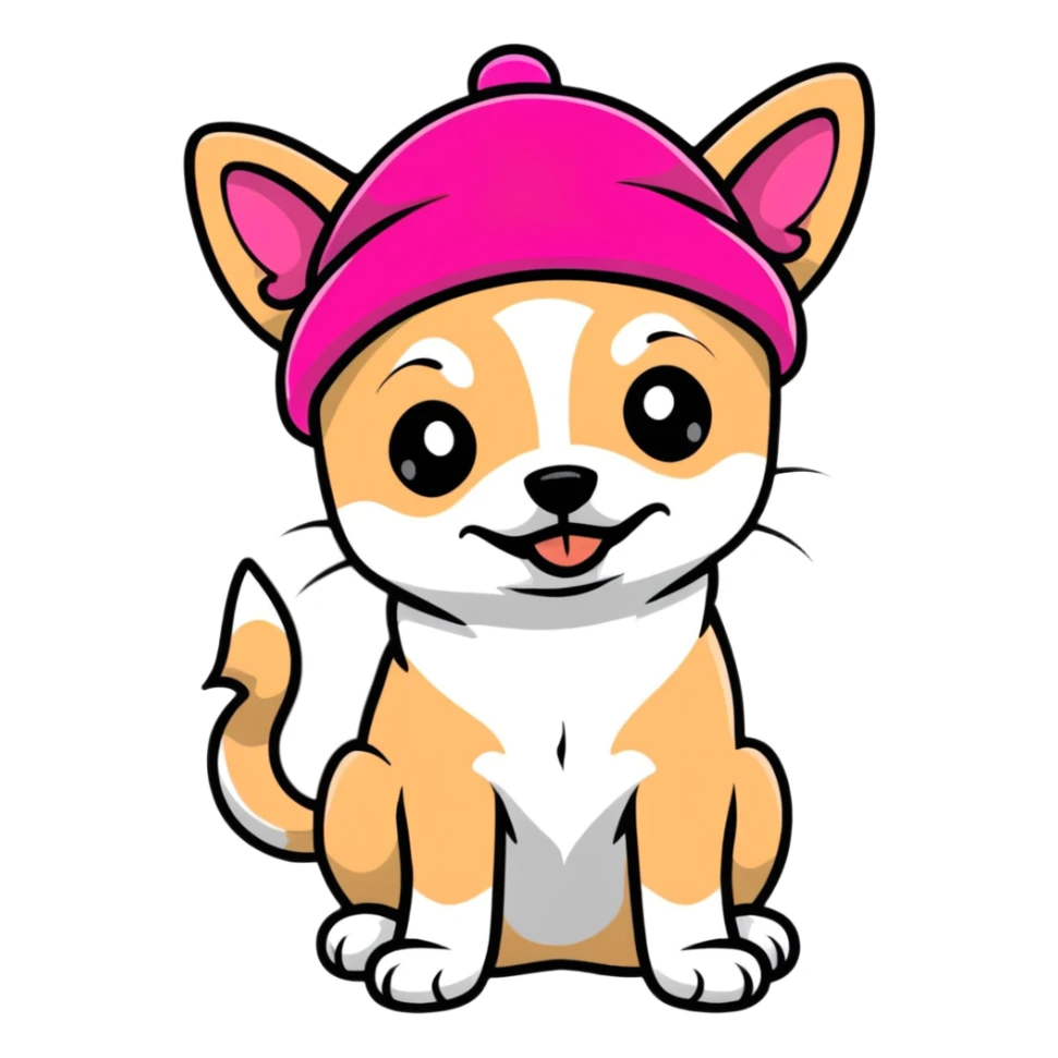Chihuahua wearing pink beret sticker