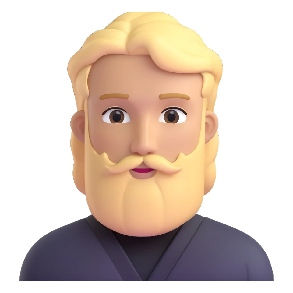 young man with blonde hair and neat medium beard sticker