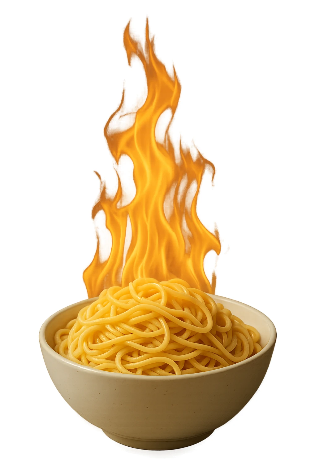 fiamma di metabolismo con bowl di pasta realistici sticker