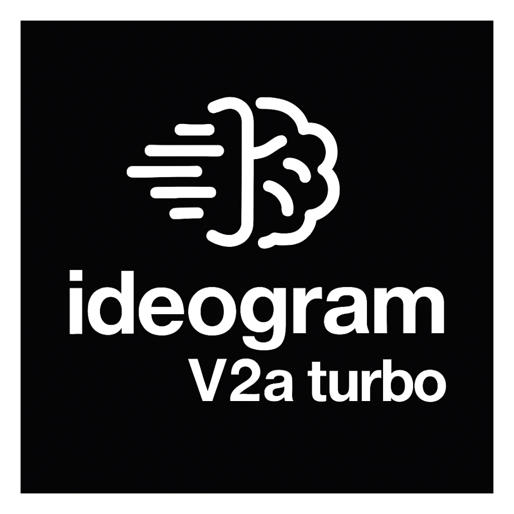 recreate this logo with text of "ideogram V2a turbo", MAKE IT FIT IN SQAURE  sticker