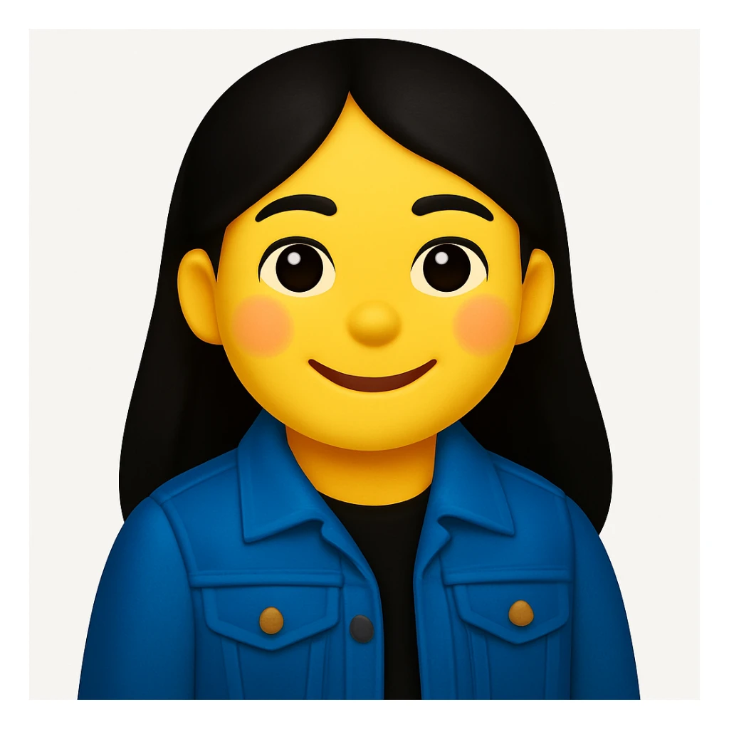 Make this image in emoji style, add a small smile and a little blush to the cheeks sticker