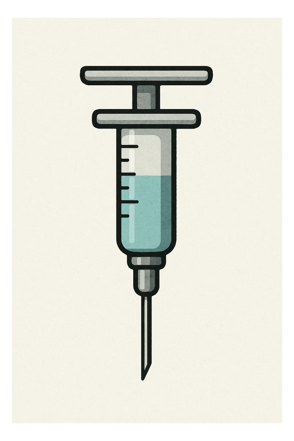 нарисуй букву Т похожую на шприц sticker