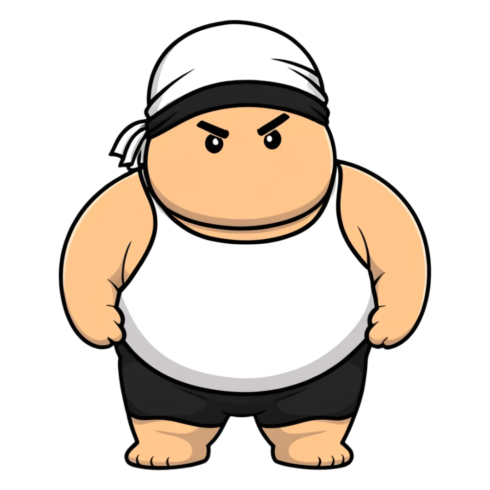 White skin fat guy with black durag in wrestling singlet sticker