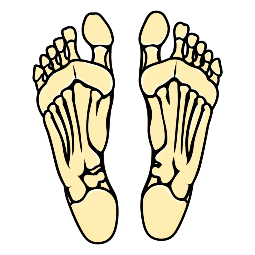 skeleton foot, bones of human foot, anatomical foot bones sticker