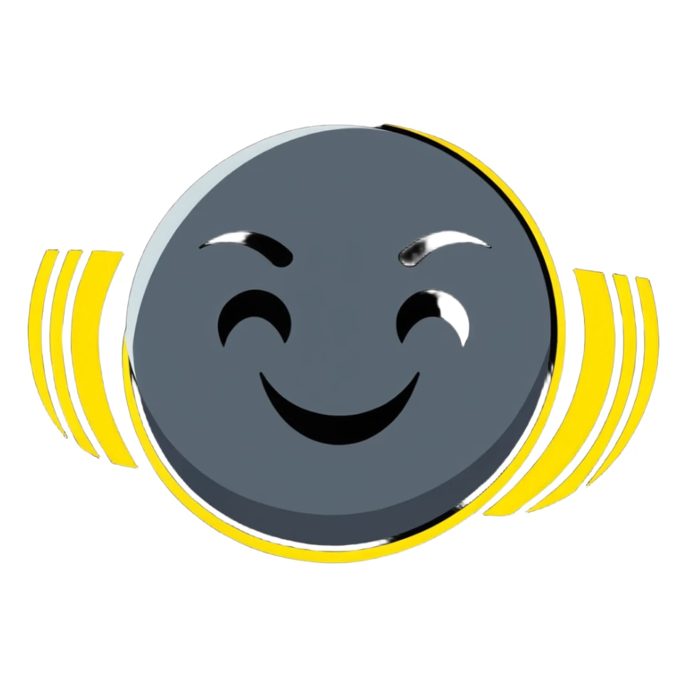 laughing face with sound waves radiating around it sticker
