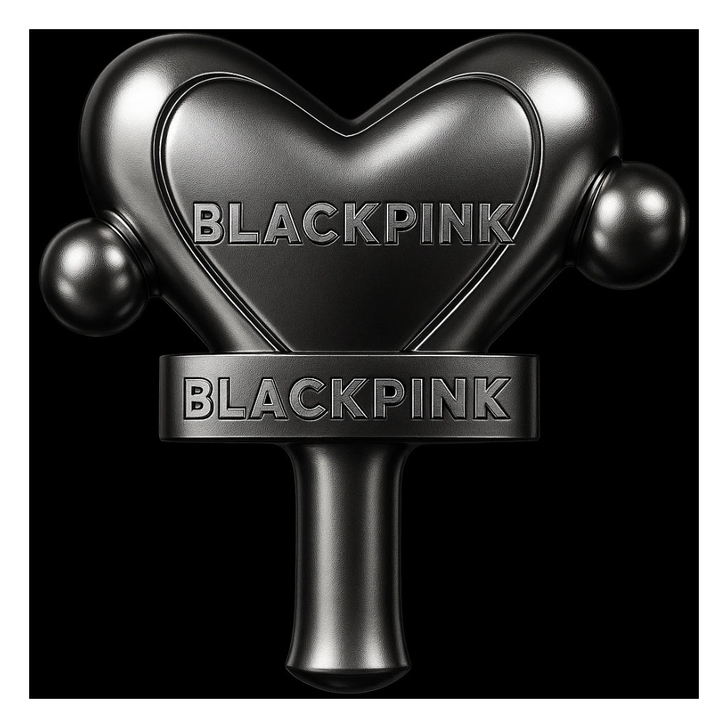 Add the BLACKPINK logo to the object, keep the style consistent with the original image. sticker