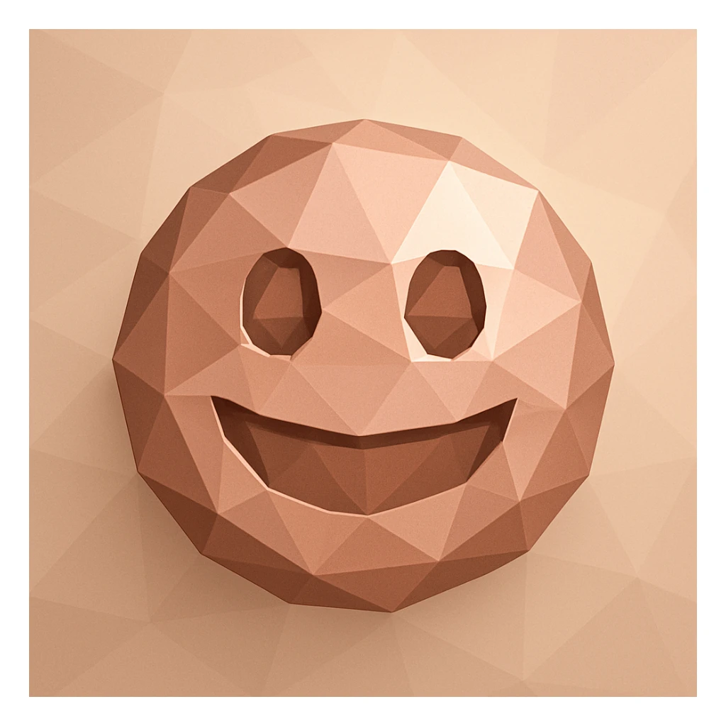 rose gold emoji, polygonal style, geometric facets sticker