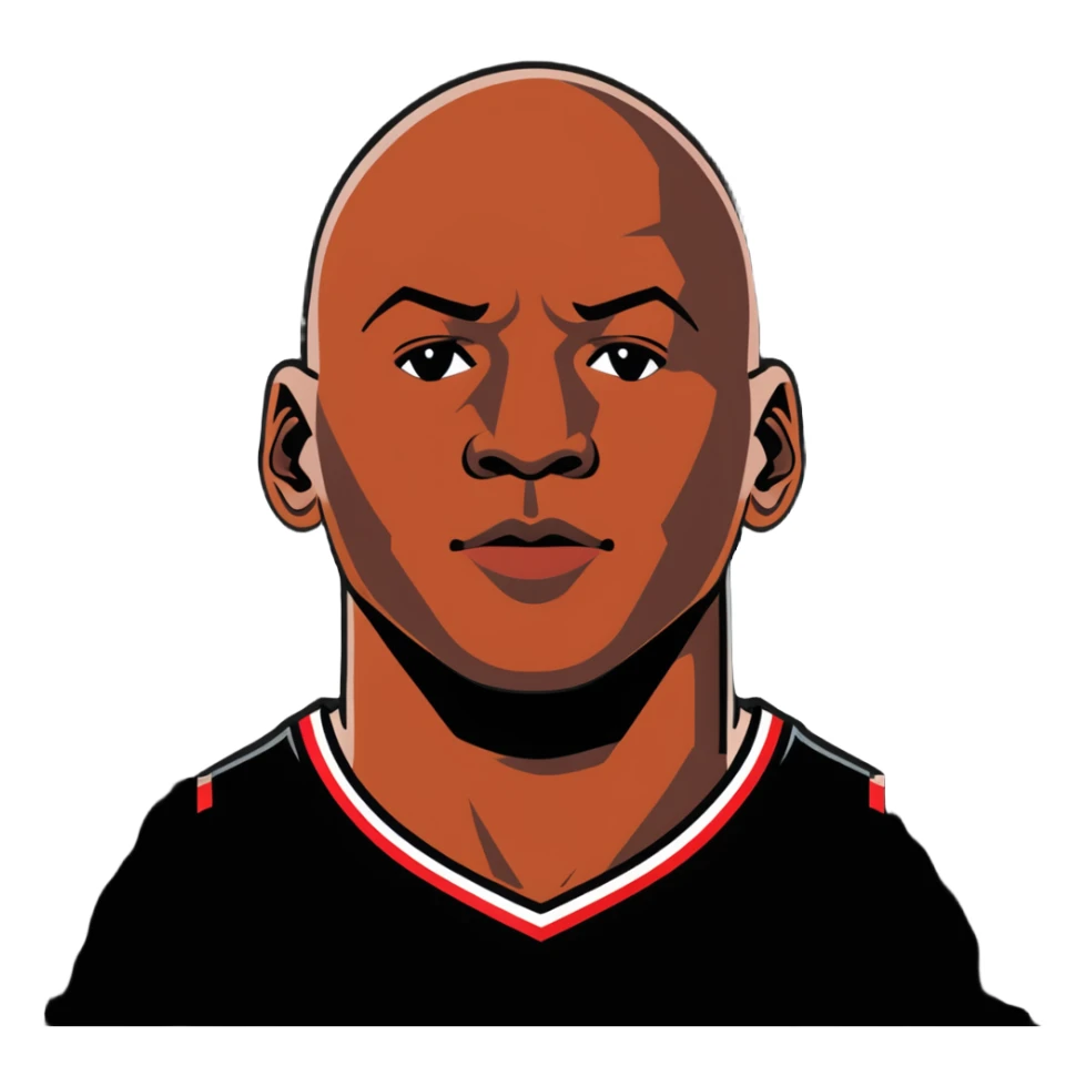 Michael Jordan basketball icon half body portrait sticker