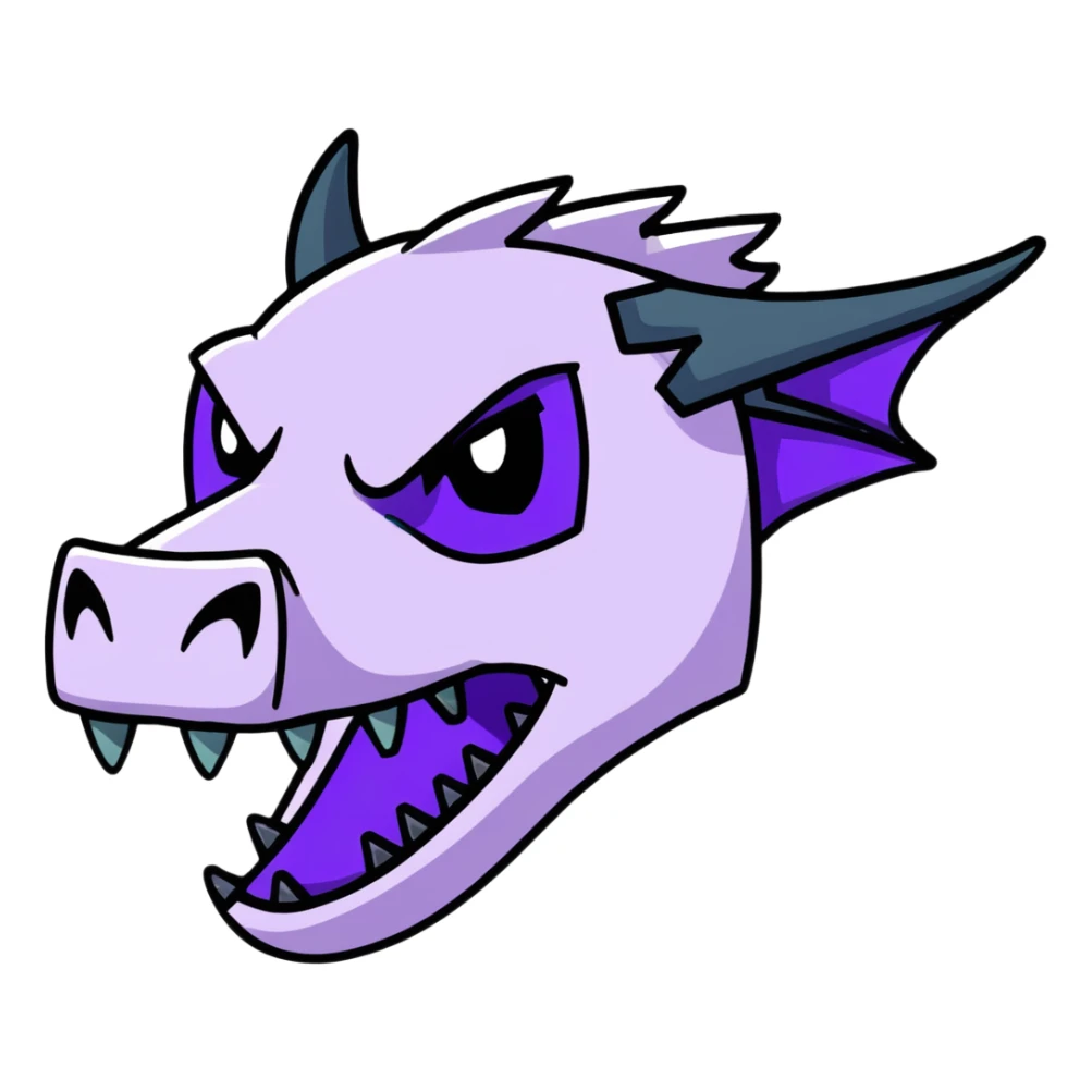 Minecraft black dragon head with purple eyes sticker