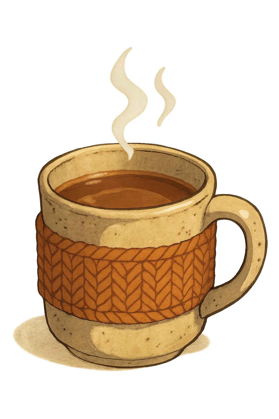cozy mug of tea, no background sticker