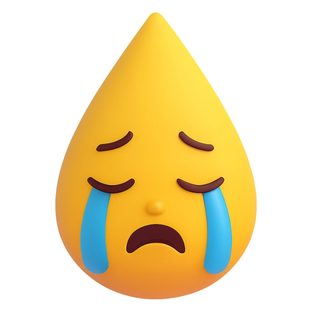 Make the sad girl emoji crying with visible tears, keep the original 3D emoji style look. sticker