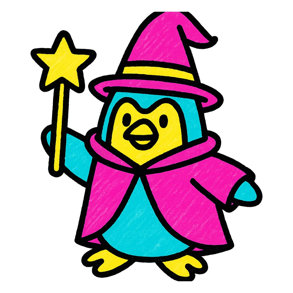Penguin Wizard sticker