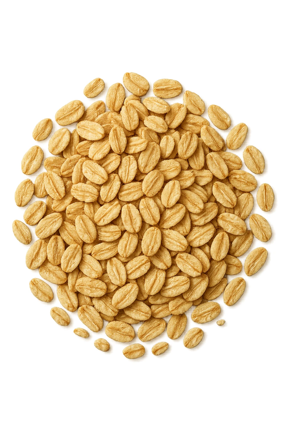 fiocchi di avena, visti dall'alto, iperrealistici 4k sticker