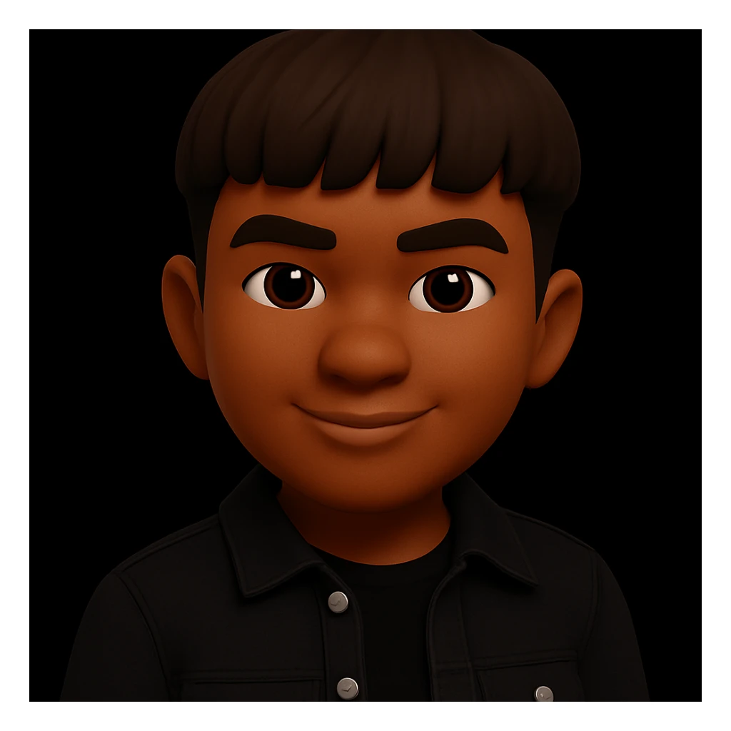 Make the face slightly darker, preserving the 3d-emoji style and all details sticker