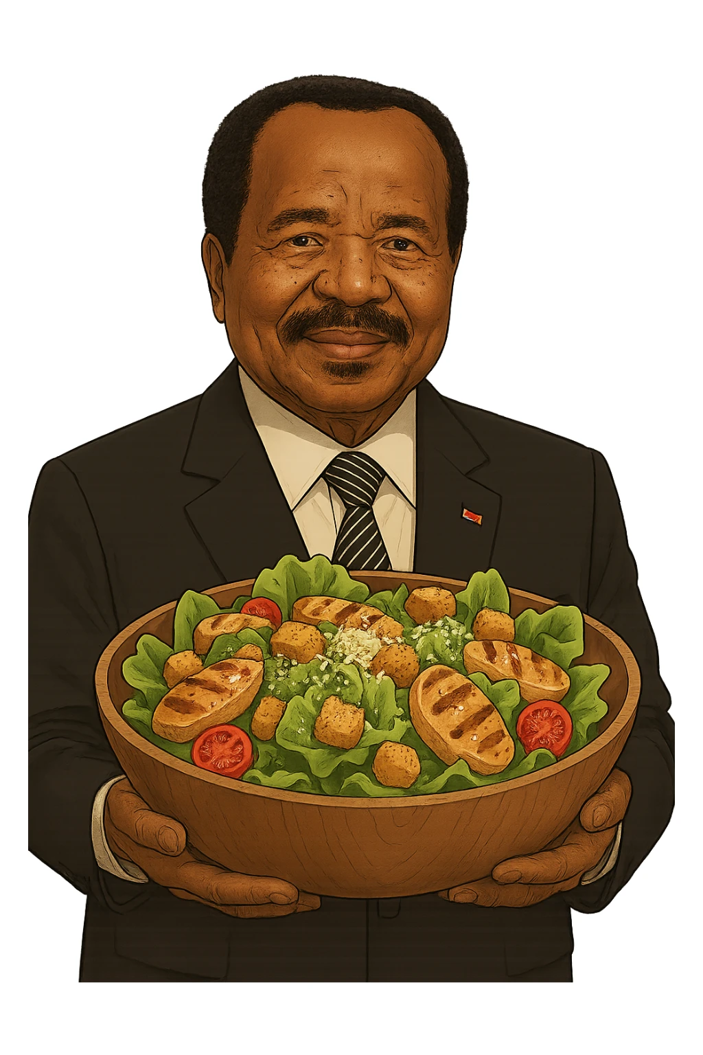 Пол Бийя в слегка рисованном, но при это объемный стиль как на картинках, прозрачный фон sticker