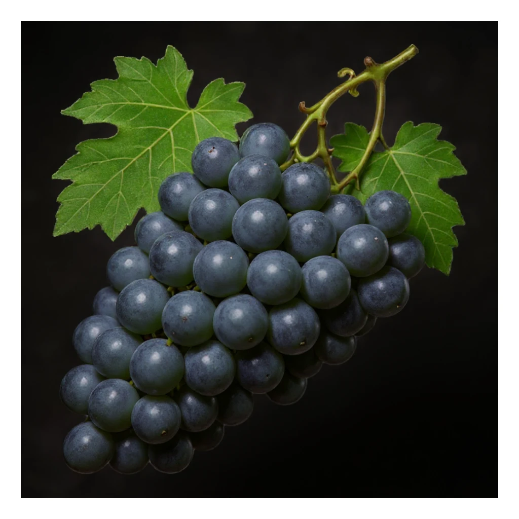 Make the grapes a little more gray, keep the realistic professional photography style, transparent background. sticker