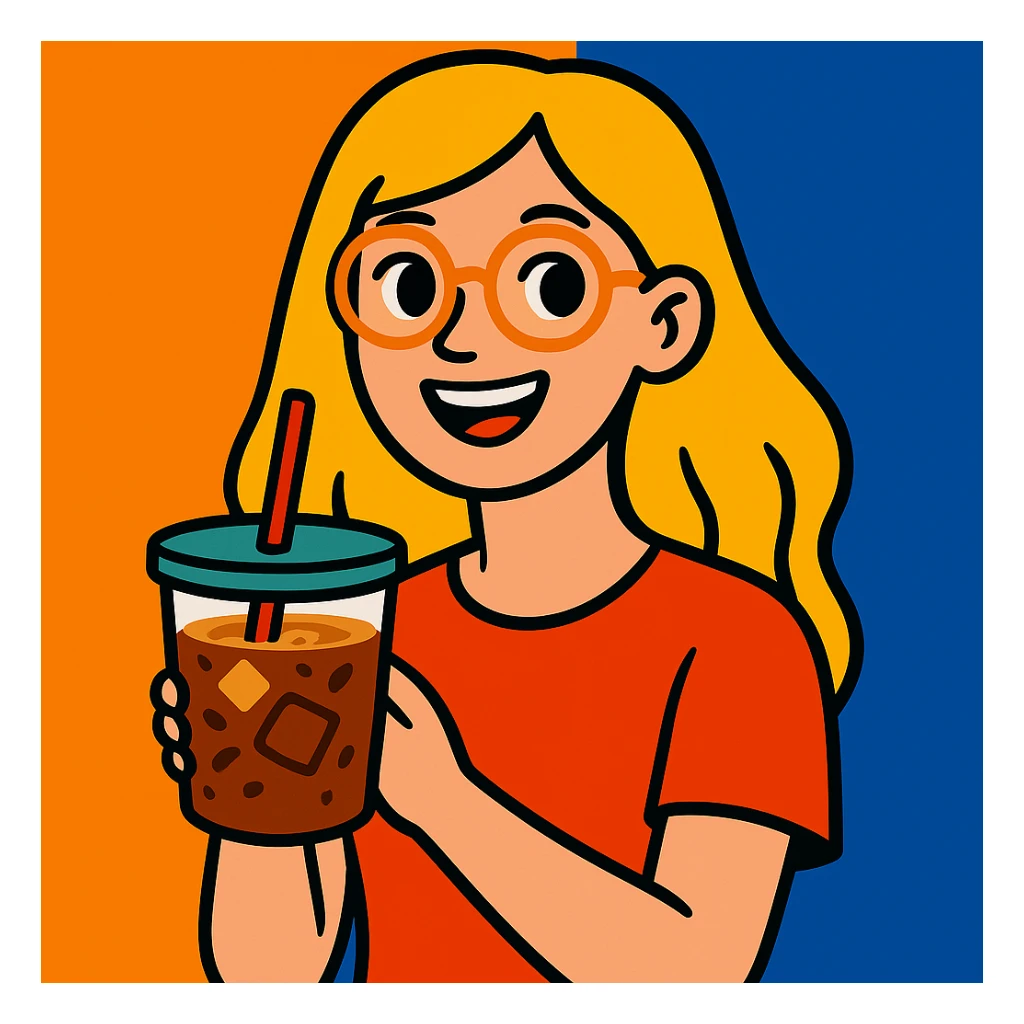 Make her hair longer, keep vibrant toon illustration style. sticker